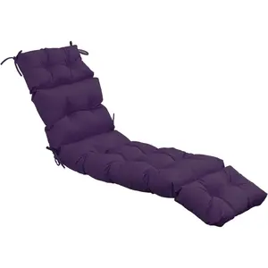 Indoor/Outdoor Chaise Lounge Cushion,Spring/Summer Seasonal Replacement Cushions. (Purple)
