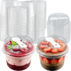 50sets Reusable Cake Cups with Lids, Durable Anti-Break Yogurt Cups, Transparent Dessert Bowls for Cakes, Mousse, Cupcakes, Ice Cream, Clear Plastic Cupsrepurpose compostable cups Drinkwareplastic coffee cups lids target DrinkwareReuse Tumblers Disposable