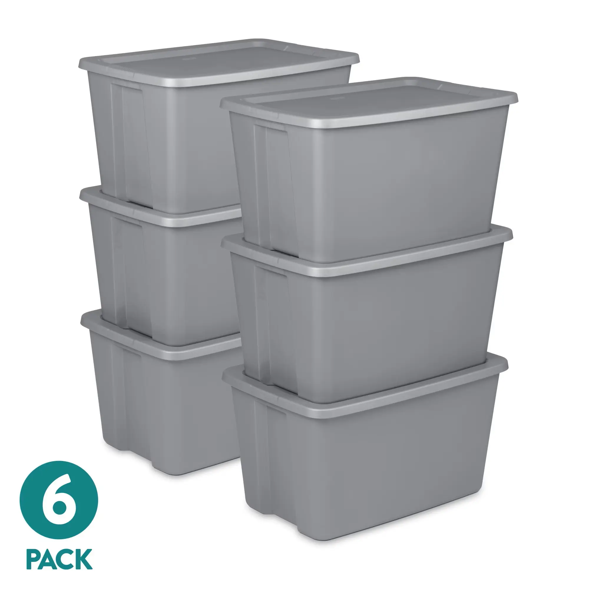 Gray 30-Gal Extra Large Durable Plastic Storage Bin with Snap-On Lid, Home Organizer Storage Tote