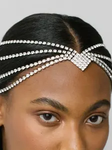 1pc/Elegant Rhinestone Multi-Layer Headband, Simple Party Accessory for Women, Nightclub Decoration, Fashionable Hair Jewelry