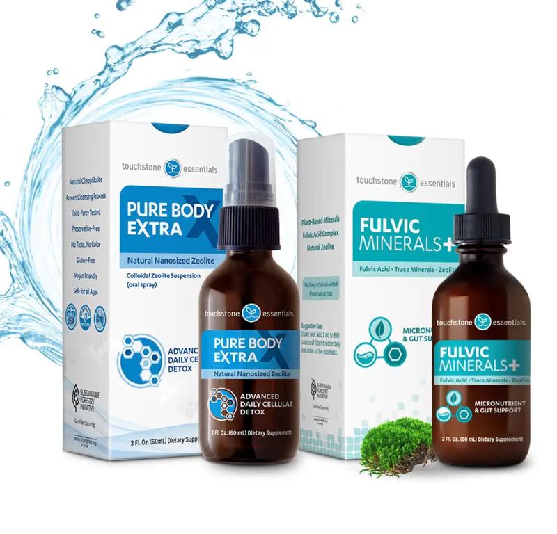 Pure Body Extra 60 mL Touchstone Essentials - Zeolite Detox Pack - Fulvic Detox Pack - DETOX Minerals Dietary Supplement - Healthcare, Vitamin