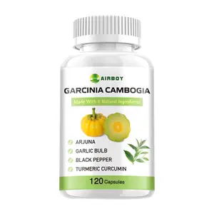 Airboy Dietary Capsules. Nutritional Supplement. 120-Count. Contains a 6-in-1 complex extract, including Garcinia Cambogia, Green Tea, Arjuna, Garlic, Turmeric, and Black Pepper.