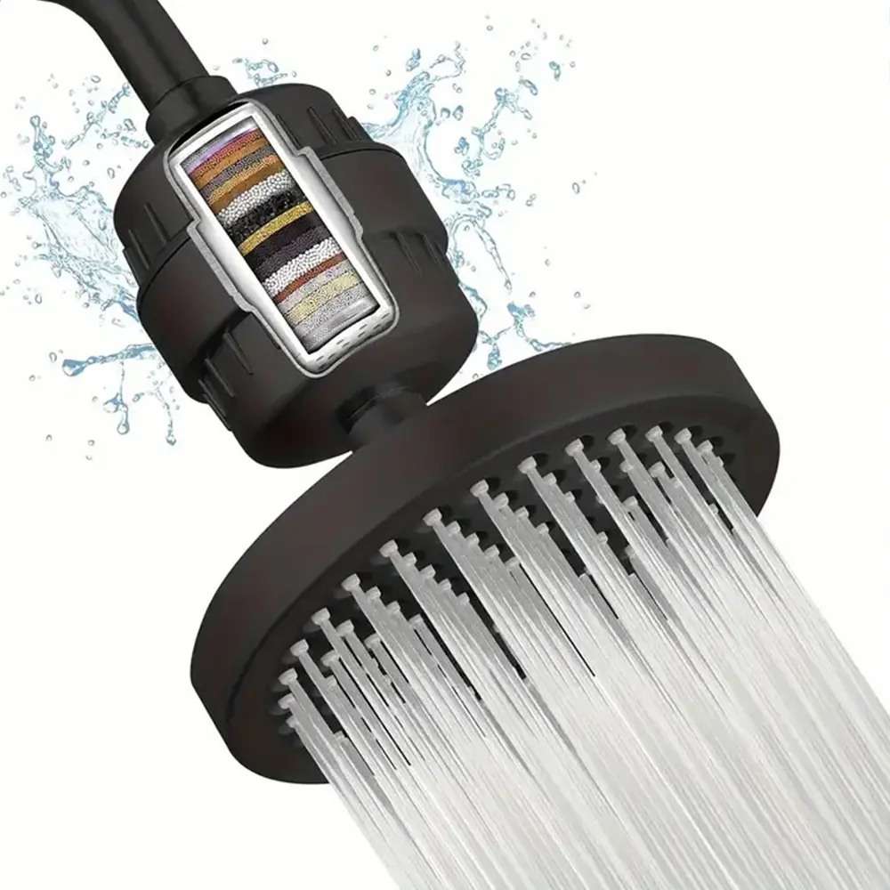 Shower Filter + 6 Inch Shower Head, 20 Stage Hard Water Filter, 360 Degree Adjustable, High Pressure, Easy Installation, Improve Water Quality, High Pressure Showerhead, Shower Head Combo, Bathroom Shower Set