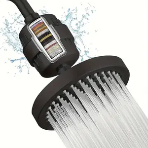 Shower Filter + 6 Inch Shower Head, 20 Stage Hard Water Filter, 360 Degree Adjustable, High Pressure, Easy Installation, Improve Water Quality, High Pressure Showerhead