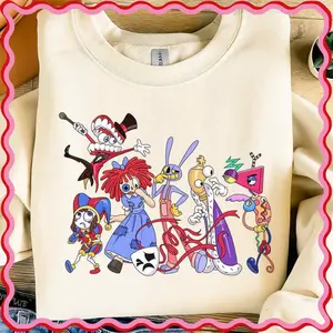 The Amazing Digital Circus Character Shirt, Jax Pomni Ragatha Caine Graphic Tee, Funny Cartoon Fan T Shirt