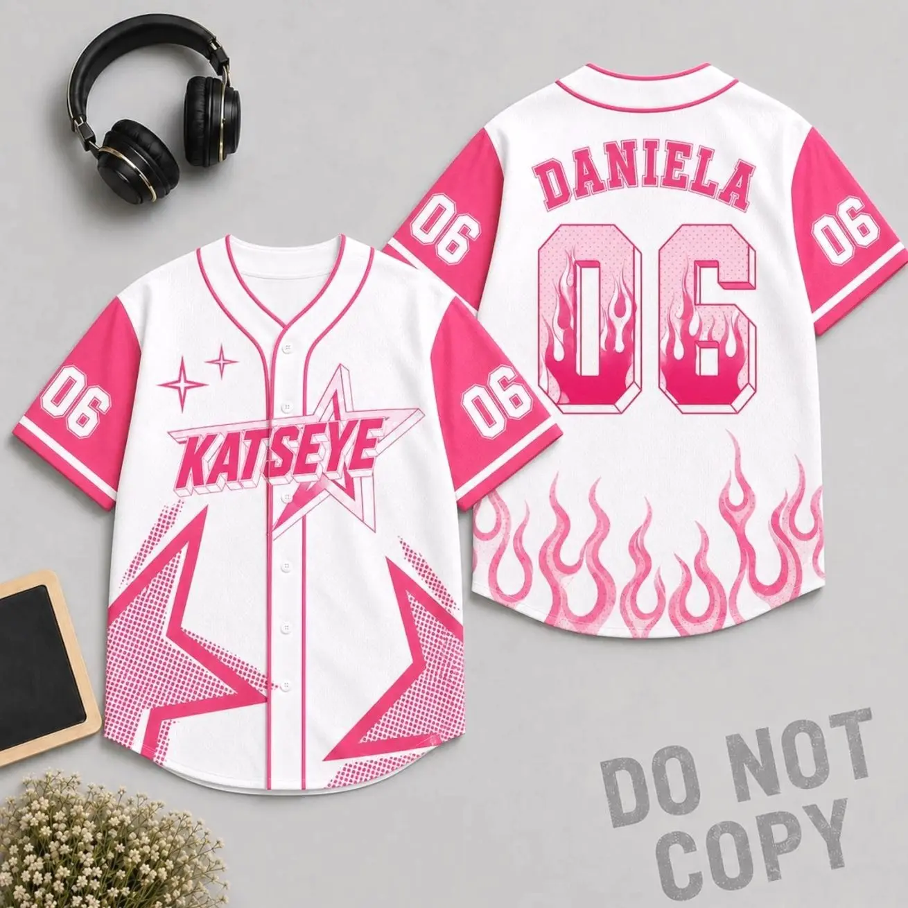 KATSEYE Baseball Jersey, Kpop Girl Group Shirt, Colorful Eyes Graphic Jersey, Katseye Fan Gift for Kpop Lover, Custom Name Number