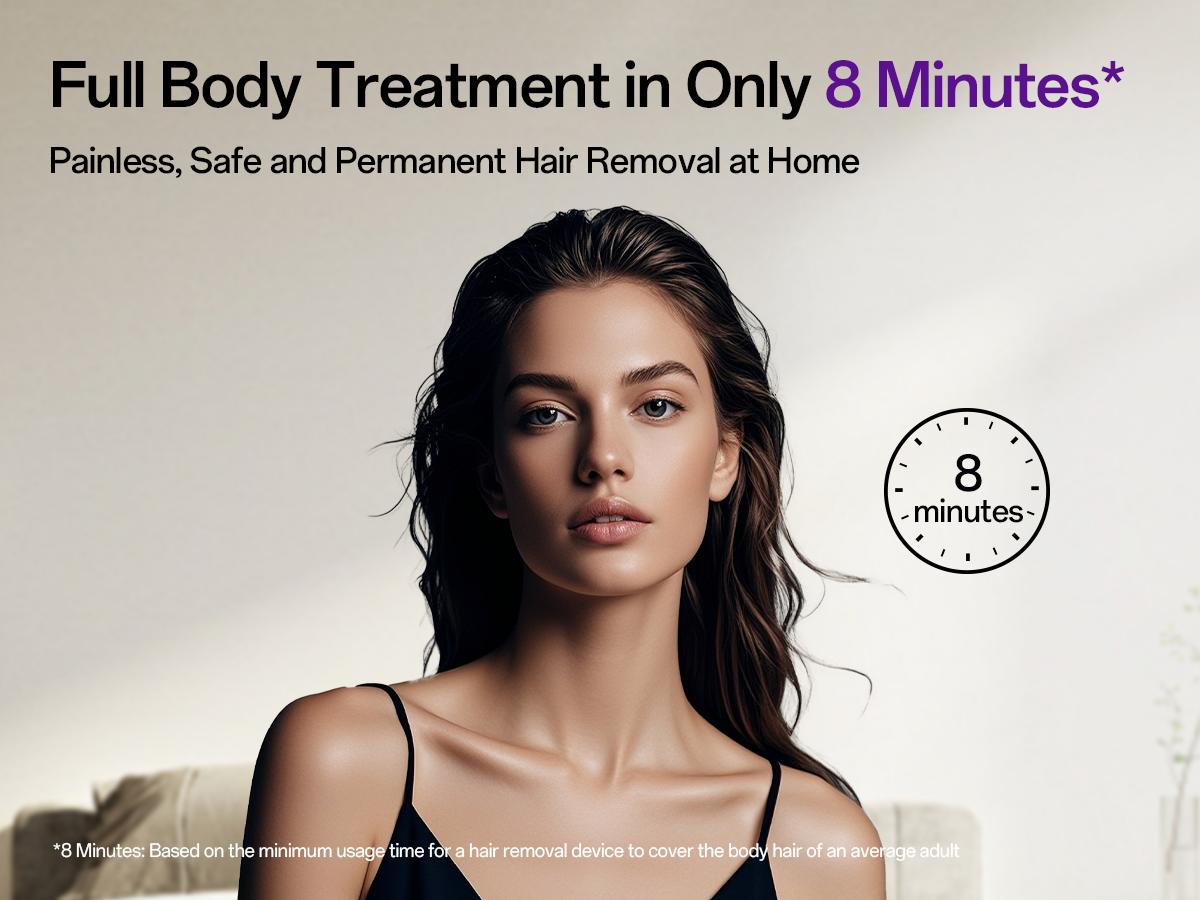 Laser Hair Removal Device for Women & Men, At-Home Painless IPL Laser Hair Remover with 40°F Ice-Cooling Contact, Long-Lasting Lazer Hair Removal for Face, Legs, Armpits, Bikini Line