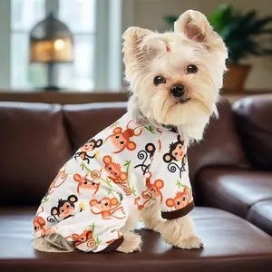 Doggy Sleepwear Pjs Summer Fall Dog Clothes Shirt Suitable for Small Dogs Boys Girls Soft Elastic Chihuahua Yorkie Puppy Onesie Pet Jammies