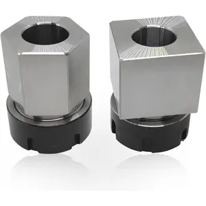 ER-32 Collet Block Set, Square and Hex Collet Chuck Block Workholding Holder, 0.005mm High Accuracy High Concentricity for Finish Machining