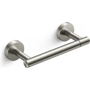 Wall Mount Toilet Paper Holder – SUS304 Stainless Steel, Anti-Slip Pivot Design (Matte Black)