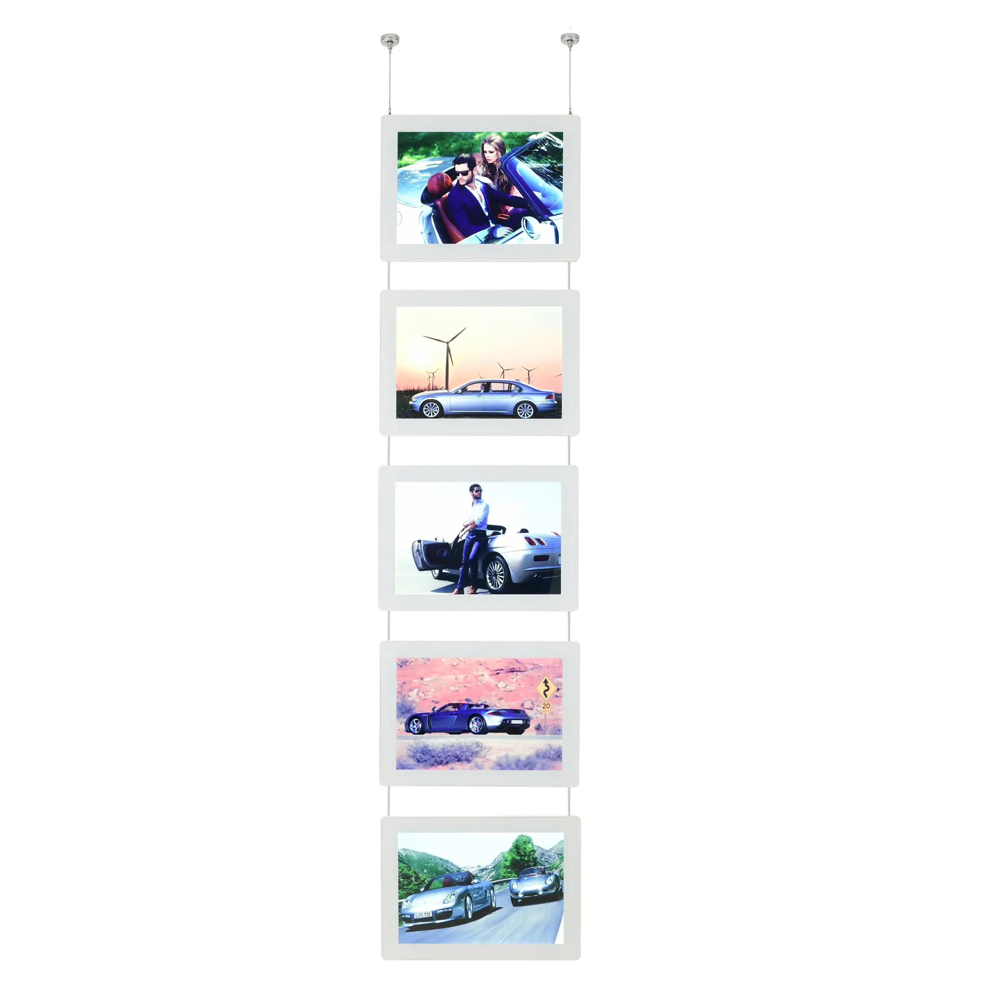 FixtureDisplays® 5 PACK LED Backlit Window Display Picture Frame, Ceiling Wall Mount, Landscap Horizontal 11" Wide X 8.5" High each, Poster Frame Real Estate Sign Holder 15362-NF