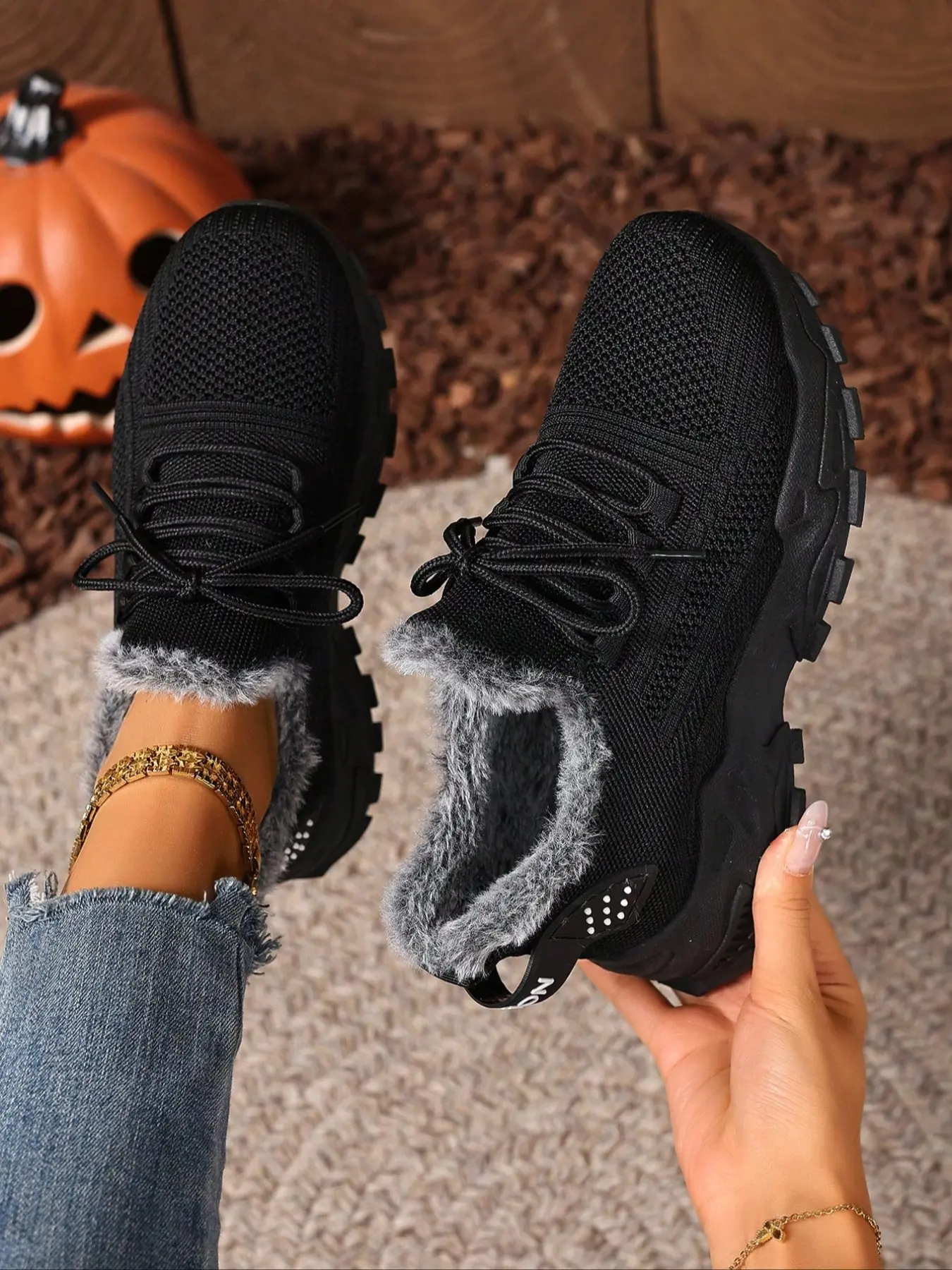 Women's Plus Size Warm Fleece Boots, Fall & Winter Casual Snow Boots, Indoor Outdoor Comfortable Use, Textile Material, Rubber Sole, Winter Warm Shoes