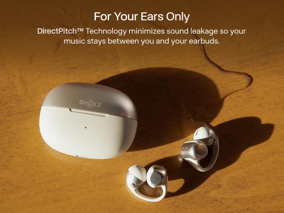 SHOKZ OpenDots ONE - Open-Ear Headphones - Wireless Bluetooth Earbuds with Microphone - Premium Dolby Audio - Water Resistant - Fast Charging - Up to 40 hrs Playtime