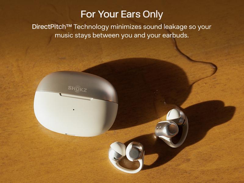 SHOKZ OpenDots ONE - Open-Ear Headphones - Wireless Bluetooth Earbuds with Microphone - Premium Dolby Audio - Water Resistant - Fast Charging - Up to 40 hrs Playtime