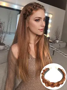 lehanhair 14 inch Women Synthetic Hair Braided Headband, Hair Accessories, Stretchable Design for Role-Playing & Daily Use, Perfect for Festivals & Weddings