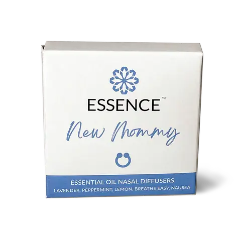 Essence New Mommy 5 Pack Bundle - Includes Lavender, Peppermint, Breathe Easy, Lemon, & Nausea Relief Nasal Diffuser Rings Fitness Healthcare