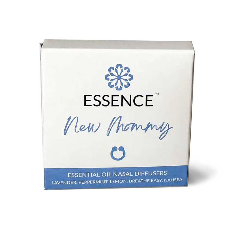 Essence New Mommy 5 Pack Bundle - Includes Lavender, Peppermint, Breathe Easy, Lemon, & Nausea Relief Nasal Diffuser Rings Fitness Healthcare
