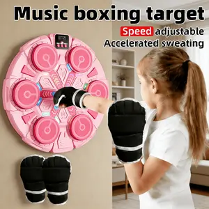 Smart Music Boxing Trainer Machine, Bluetooth-compatible Sync Rhythm, LED Real-Time Feedback, Wall-Mountable, Home Office Gym Use, Includes Punching Gloves, Boxing Equipment