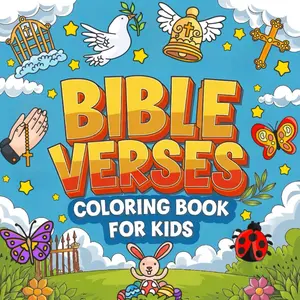 Bible Verses Coloring Book For Kids: 50 Simple and Faith-Based Christian Coloring Book Pages with Verses - Paperback