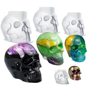 3D Skull Resin Molds, 4 Sizes Set of Skull Silicone Molds for Epoxy Resin, Candle Wax, Soap, Clay, Key Chain Casting, Ideal Halloween Home Decoration and Gifts - LET'S RESIN