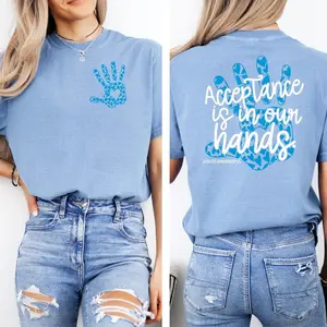 Autism Awareness Comfort Colors T-Shirt, In April We Wear Blue Special Education Teacher Shirt, Nuerodiversity Tee, Autism acceptance shirt