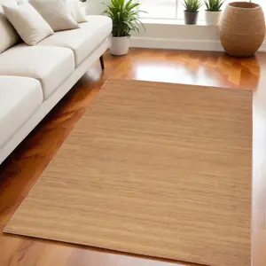 212 MAIN 5x7 ft. Modern Power Loom Polyester Blend Abstract Low Pile Machine Washable Rectangle Area Rug, Copper, Abstract Rugs, Low Pile Rugs