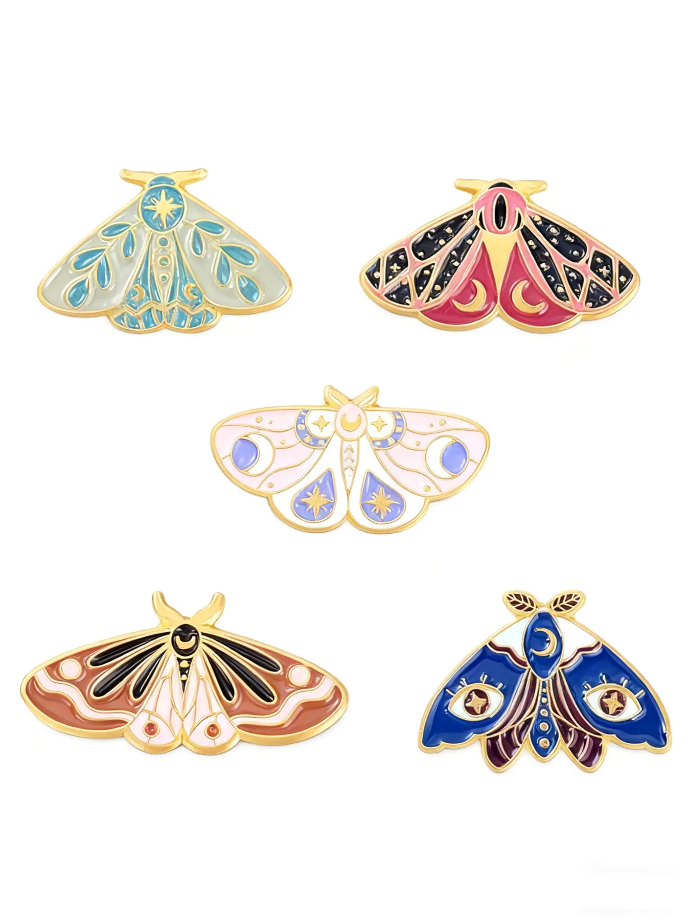 Creative Cartoon Butterfly Motif Brooch Set, Brooch Clip, 5 Pieces Alloy Pins, Durable Metal Pins, Cute Personalized Accessory for All Seasons, Healthier Fashion Decoration, Jewelry