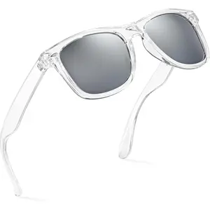 2pcs Retro Rewind Polarized Sunglasses for Men and Women - UV Protection Classic Sun Glasses angular Adjustable Round chameleon strap
