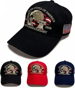 American 250th Anniversary Adjustable Baseball Cap - Embroidered Patriotic Hat for Men Women Kids