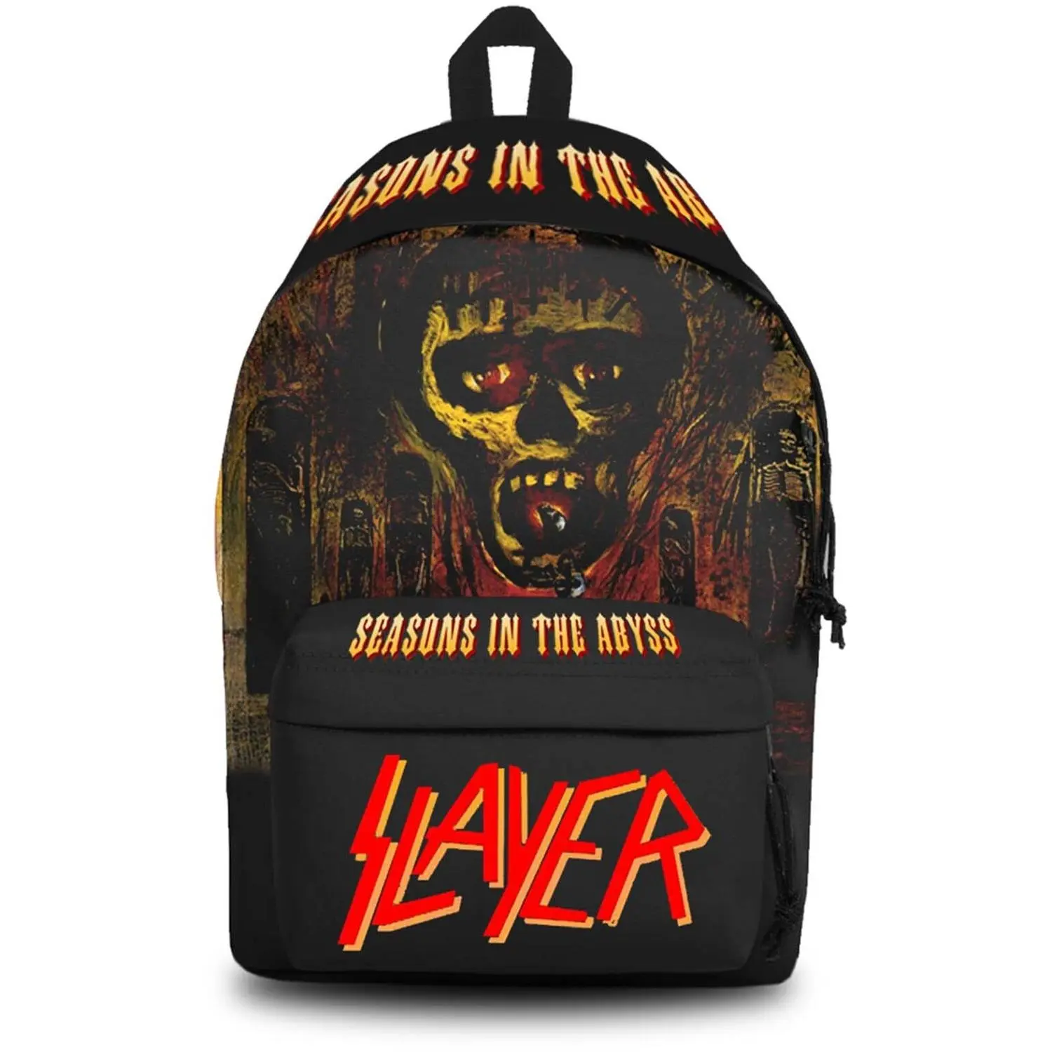 Slayer Rocksax Seasons in the Abyss Graphic Rock Theme Casual Travel Backpack - Unisex Stylish Daypack with Zip, Laptop Pocket, Black Collectible Bag [SPECIAL PRODUCTS], School/Festivals