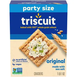 TRISCUIT Original Whole Grain Wheat Crackers, Party Size, 17 oz