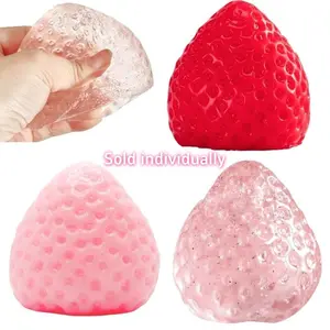 Strawberry Shaped Squishy Squeeze Toy, 1 Count Cute Fruit Shaped Stress Relief Toy for Adults, Creative Birthday Gifts
