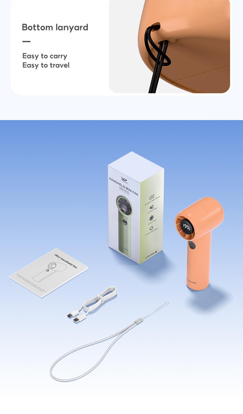 Yodevoe Mini portable handheld fan, rechargeable 3000mAh battery, 100 fan speeds, USB powered, suitable for travel, office, and personal use - Protective