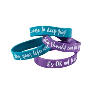 7 1/4" Suicide Awareness Rubber Bracelets - 24 Pc.