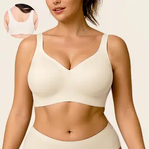 Soft Intention Women's Seamless Bra Wireless Soft Bralette Full Coverage Push Up T-shirt Comfortable Everyday Wear Supportive Sports Bra