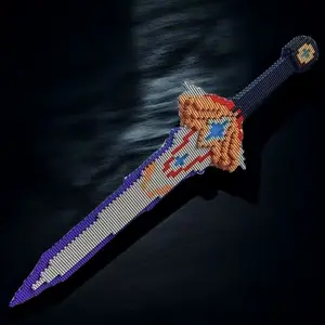 1683-Piece 3D Sword Building Block Puzzle Building Kit, Mixed Colors, Educational Party Game, Desktop Decoration, Ideal Gift for Youth & Adults