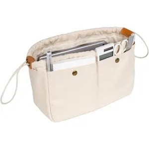 Bag Divider Organizer Insert Tote Cotton Canvas Tote Organizer Insert large Handbag Organizer  Purse Insert Organizer (L)