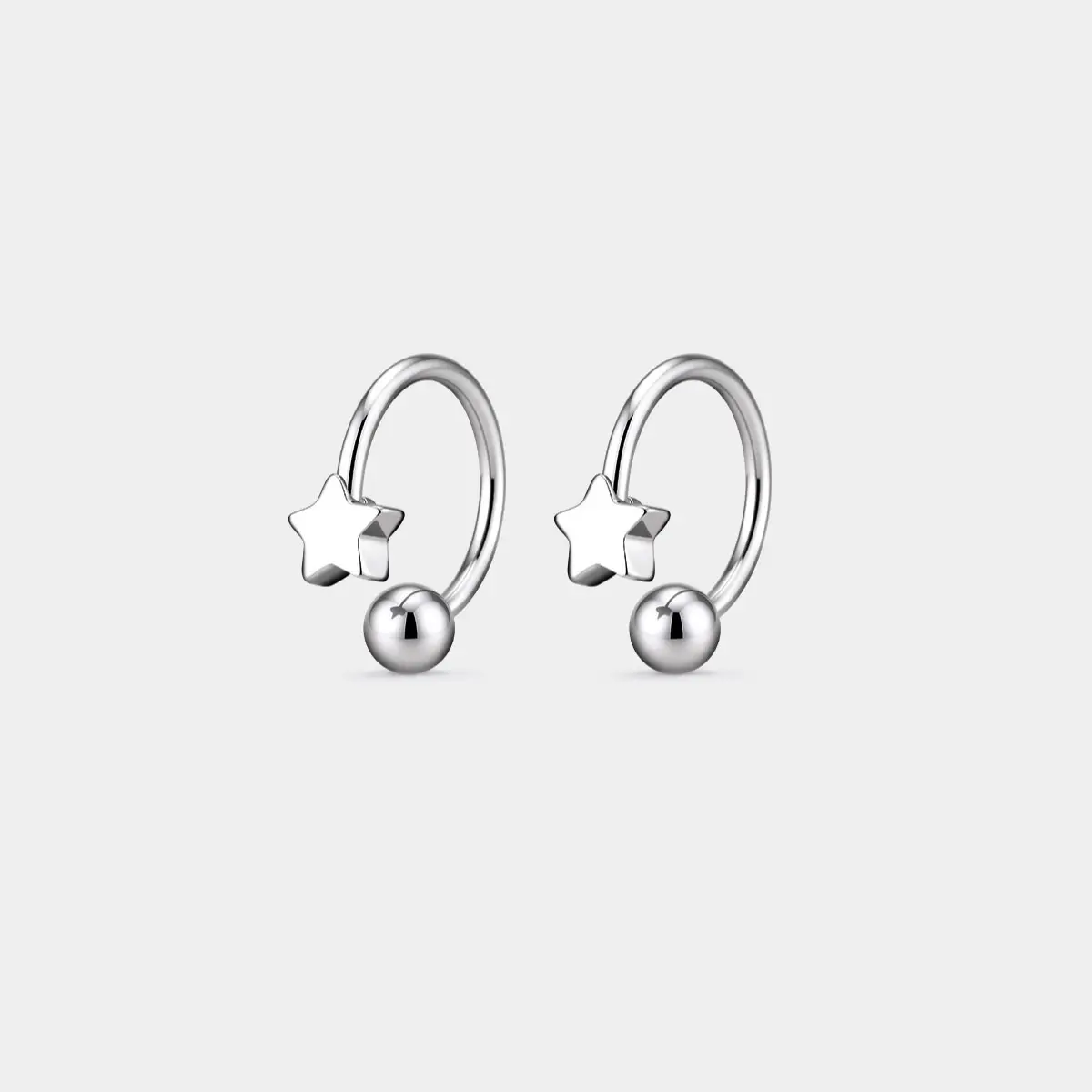 Oufer 16G 2CPS Star Snakebites Piercing Jewelry 316L Stainless Steel