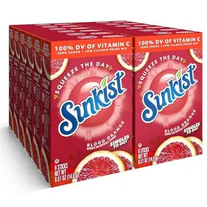 Sunkist Soda Variety Pack, Singles To Go Orange, Strawberry, Grape and Peach (30 Total Sticks)