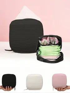 Mini Travel Makeup Bag, Makeup Organizer Pouch, Makeup Storage Organizer, Zipper Closure, Small and Elegant, Fits Cosmetics, Wet Wipes, Sanitary Towels, Perfect Gift for Daughter, Sister, Girlfriend