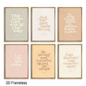 Set of 6: Children's Bible Verse Wall Art Set—Christian educational posters, prints, and images; inspirational quotes; canvas art; unisex Bible-themed wall decor; bohemian-style artwork; Christian classroom decorations, frameless