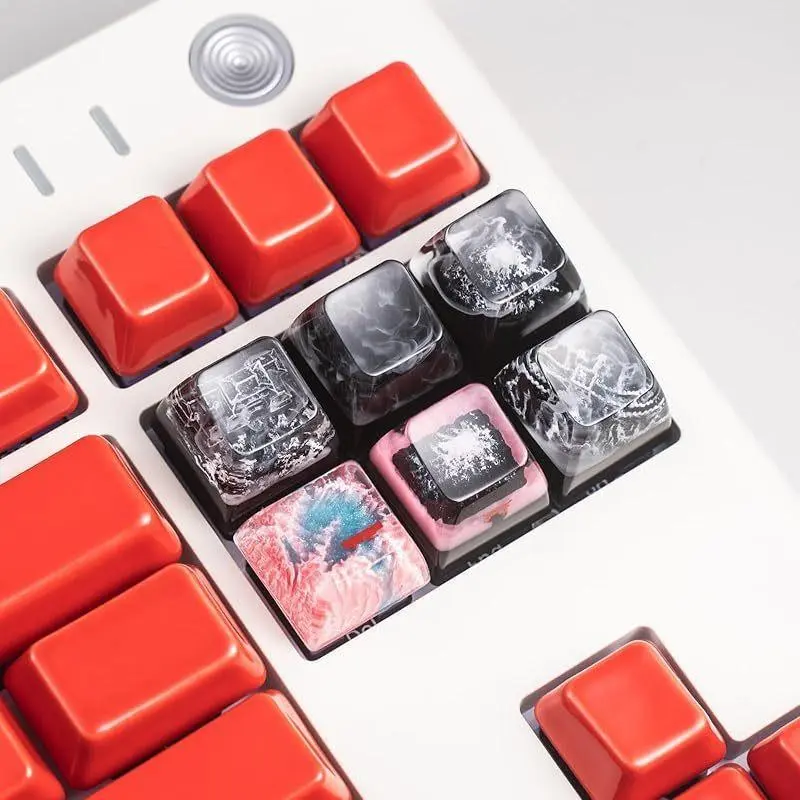 ULTRAEQUIP Artisan Keycaps Epoxy Resin Handmade Black Samurai Dojo Esc Key 1U MX Switch Compatible Mechanical Keyboard Famous Landscape Series