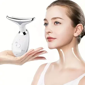 Neck Face Massager Face Sculpting Tool 3 Colour Modes and Vibration for Facial Massager for Double Chin Black red light guasha Therapy Galvanic