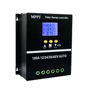 Y&H MPPT Solar Charge Controller 60A/80A/100A 12V-48V with LCD Display Dual USB Max 100V Input for Lead-Acid Lithium Ideal for RV Off-Grid Marine Farm Backup Power