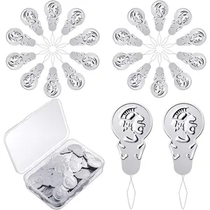 200 count Embroidery  Threader Stitch Insertion Hand Machine Sewing Tool Sizes 45 mm Aluminum  Threader  Tone Wire Loop for Embroidery DIY Sewing Crafts