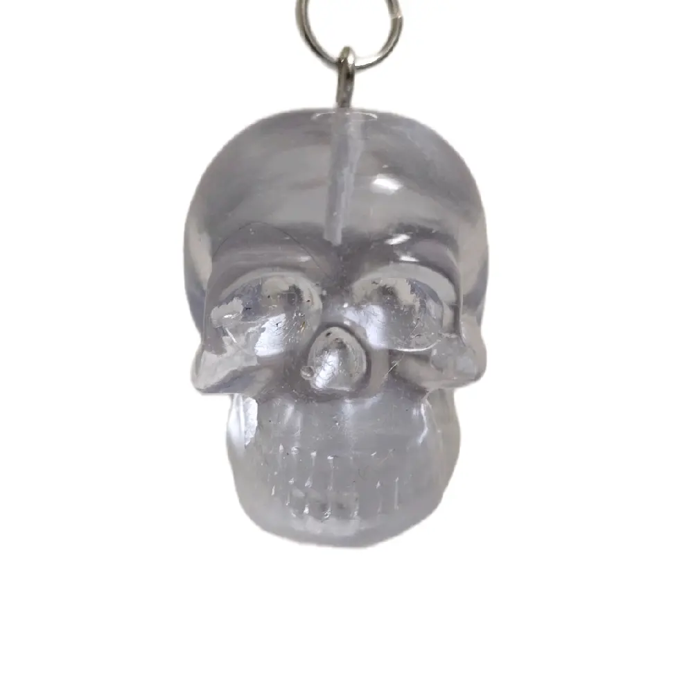 Crystal Clear Resin Skull Keychain Handmade Minimalist Design Edgy Gothic Style Clear Aesthetic TikTok Shop Find
