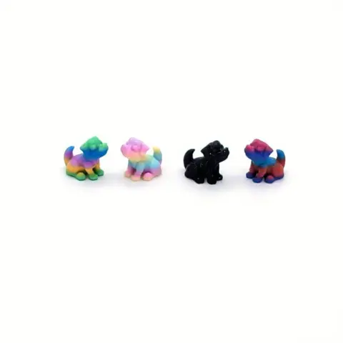 Summerwins 104-Piece 3D-Printed Miniature Dog Statues Set - Bright Plastic Ornaments, Collectible Room Decor, Cute Collectible Figurines, 3D-Printed Pups, Mini Charm, Christmas Home Decor, Tabletop Accents, Dog Lover Gift