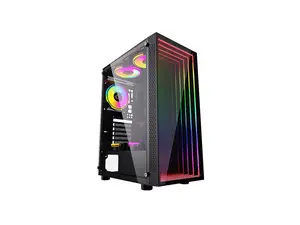 Bgears B-Optillusion Mid Tower ATX Glass Mirror LED Black Optical Illusion PC Gaming Computer Case ARGB LED