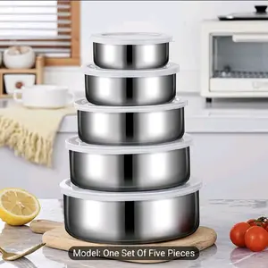 Set of 5 Leakproof Food Storage Containers with Lids Ideal for Vegetables Fruits and Kitchen Items Reusable Camping Friendly Model One Set Of Five Pieces