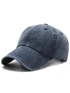 Unisex Denim Baseball Cap, Washable Fitted Casual Sun Hat, Vintage Style for All Ages, Perfect for Men & Women